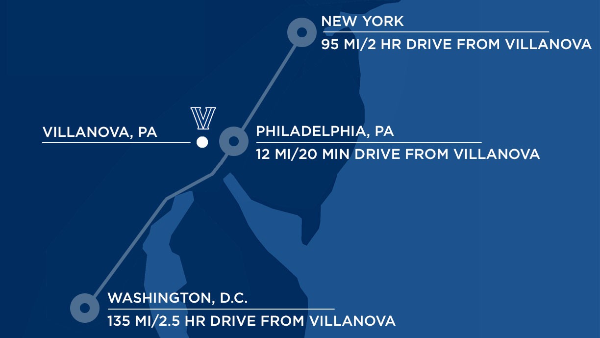 Map showing the placement of ר in reference to Philadelphia, PA; New York, NY; and Washington D.C.